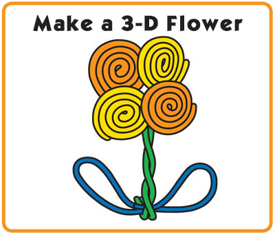 Simple Wikki flower, with petals made of coiled Wikki Stix.