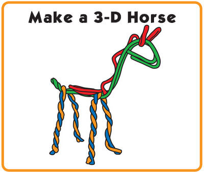 Simple-to-make, Wiki Stix 3-D horse.