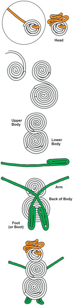 Illustrated 3-D Snowman Instructions