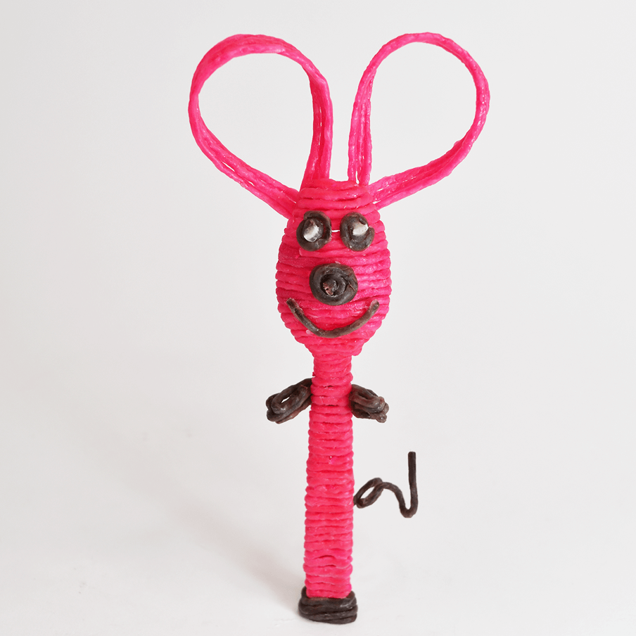 Funny pink bunny spoon.