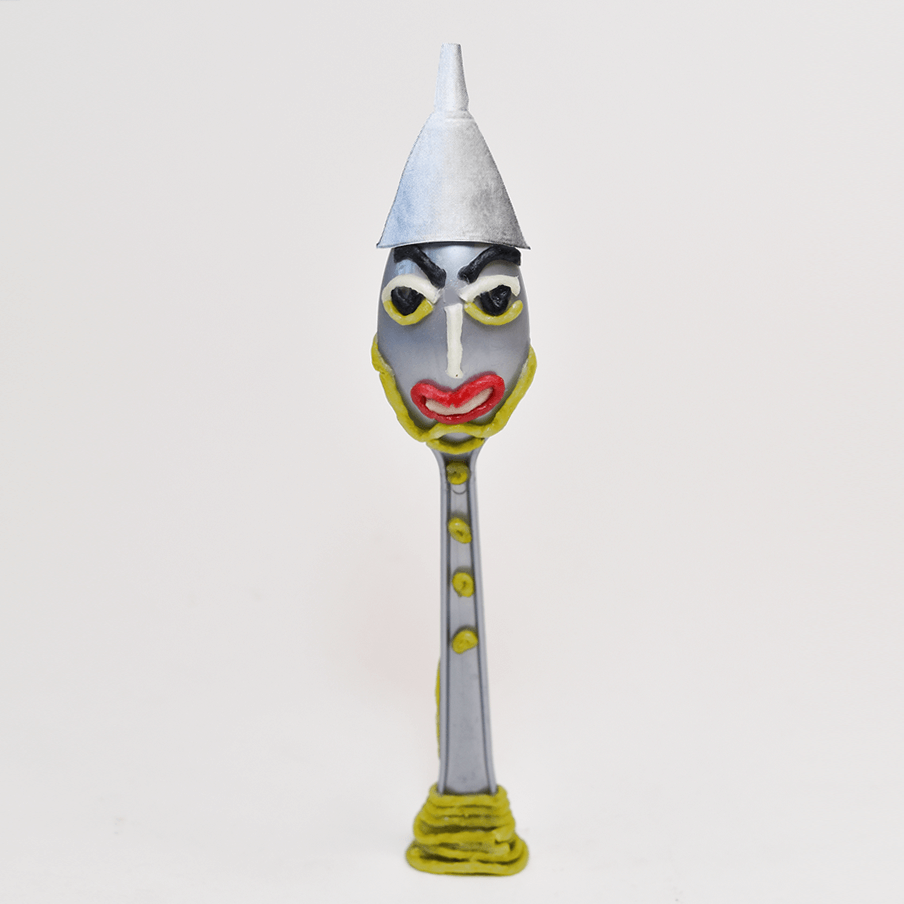 Spoon decorated as the Tin Man.