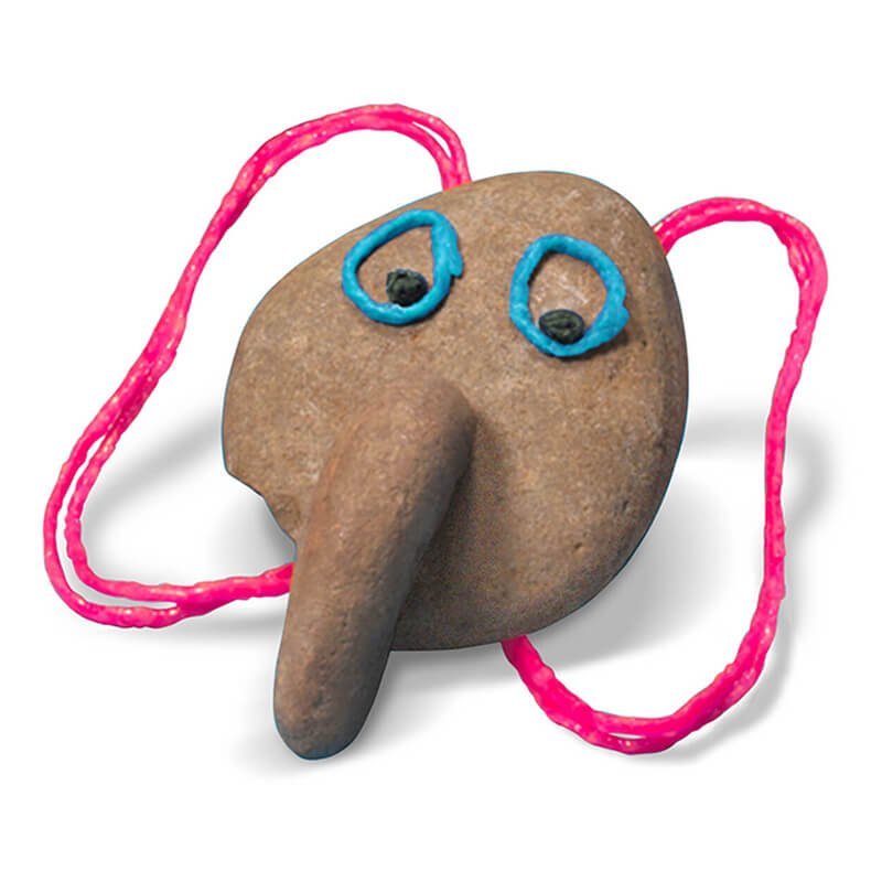 Rock decorated to look like an elephant.
