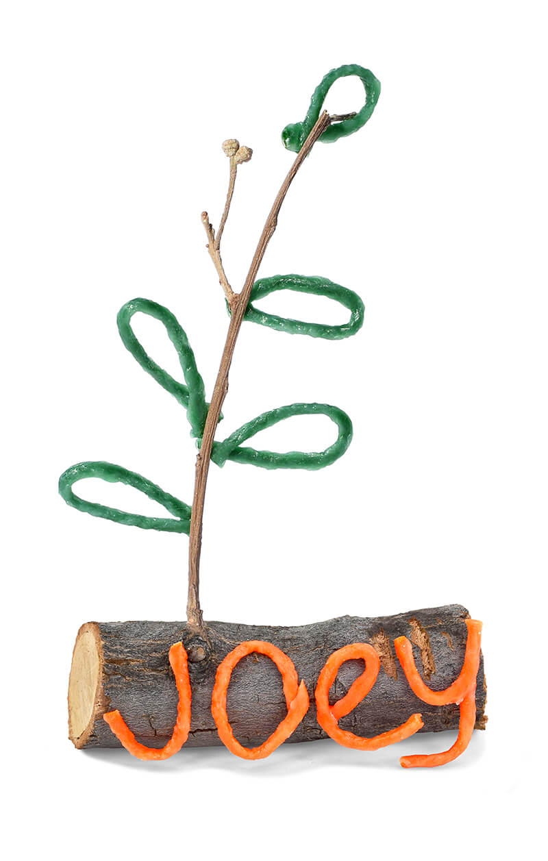 Personalized tabletop decorated stick.
