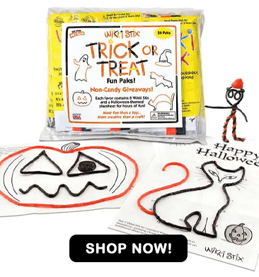 Tick or Treat Pak display with a Pumpkin & Cat Playsheet. Click for product information.