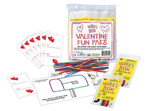 Valentine Fun Paks product display.