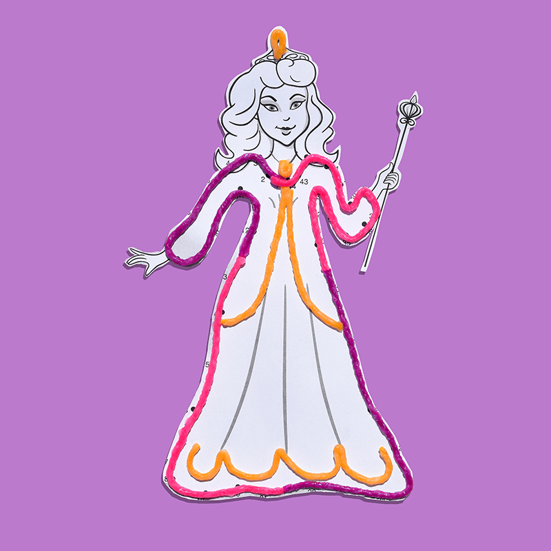 Make Believe Princess cutout decorated with Wikki Stix.