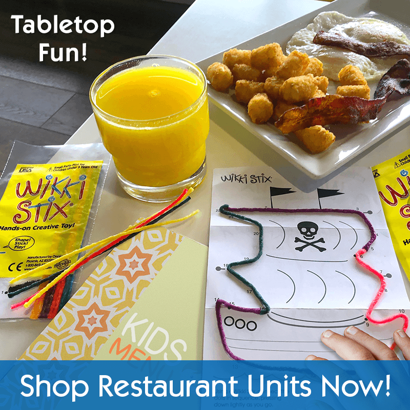 Table top fun with picture of Restaurant playsheet. 
