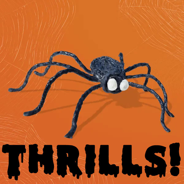 Spider with the word Thrills.