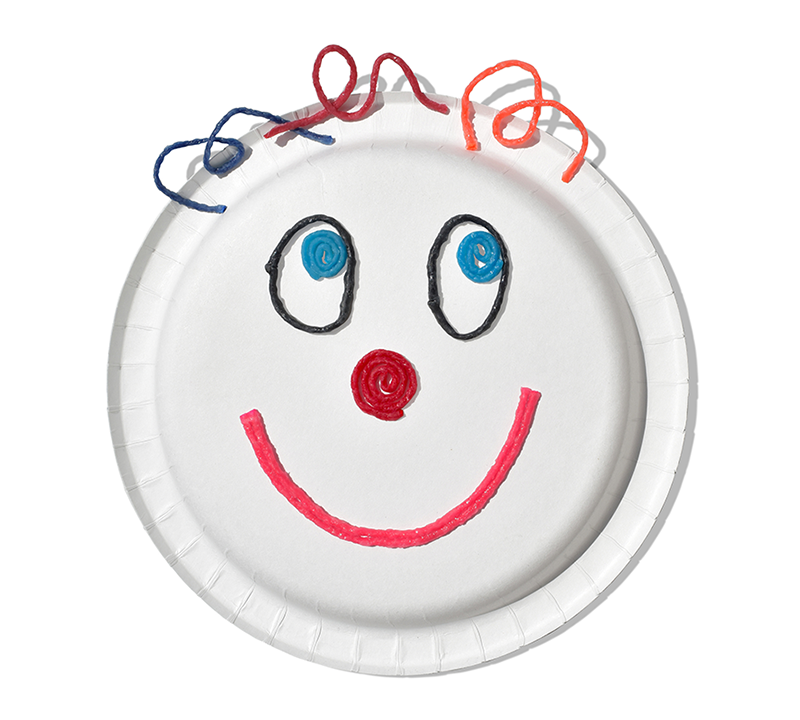 Clown Paper Plate created with Wikki Stix!