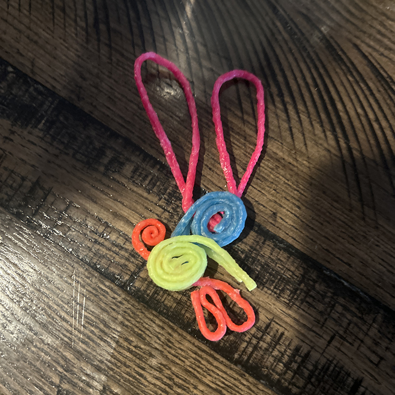 Bunny created with Wikki Stix.