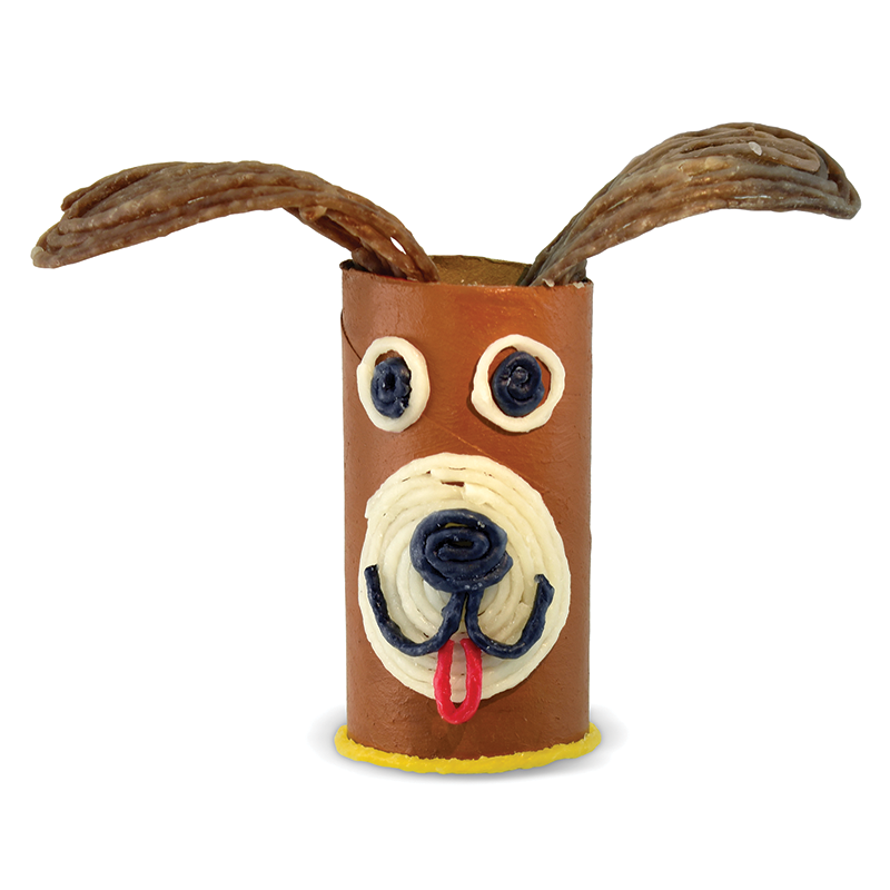 A brown dog created with a paper core and Wikki Stix. A paper core brown dog created with Wikki Stix.