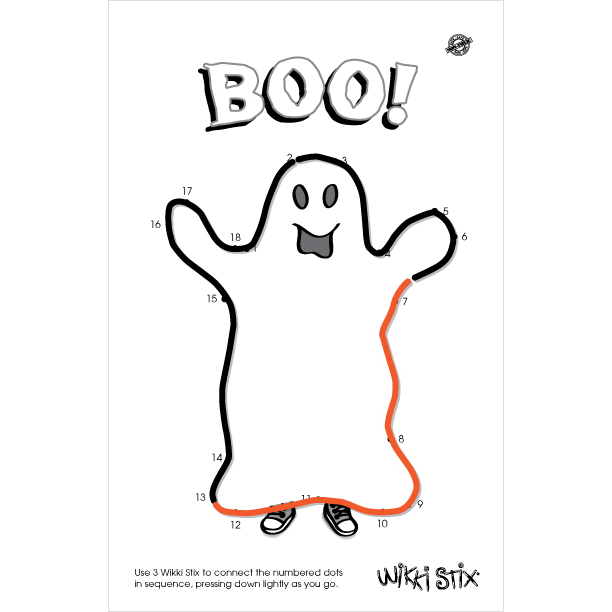 Ghost themed playsheet with the word Boo!