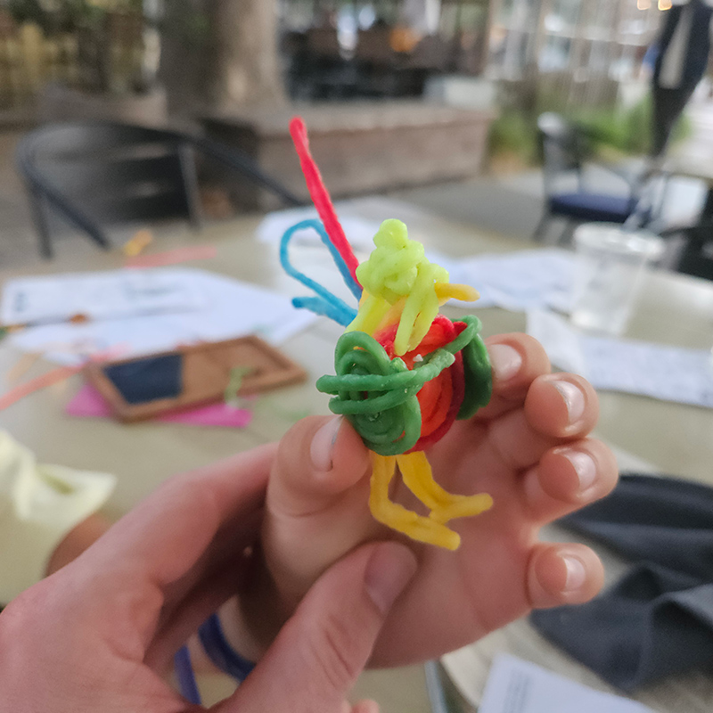 Parrot created with Wikki Stix.