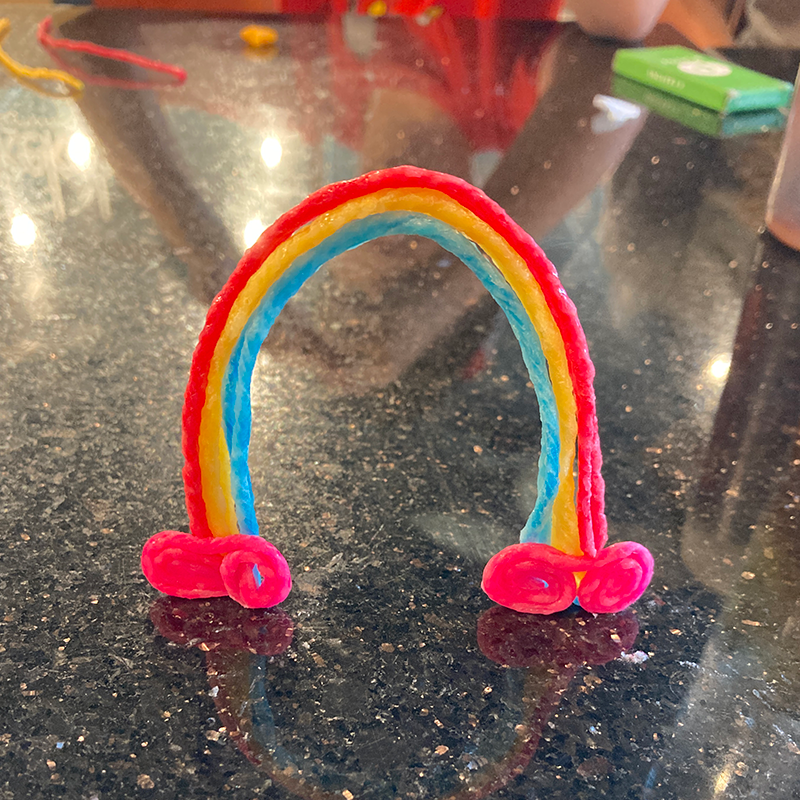 Rainbow created with Wikki Stix