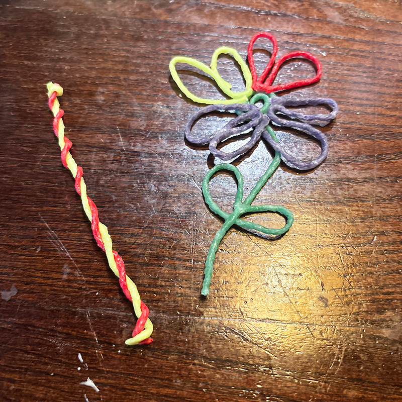 Flower and candy candy cane created with Wikki Stix!