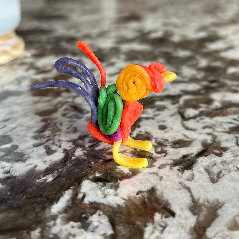 Rooster created with Wikki Stix!
