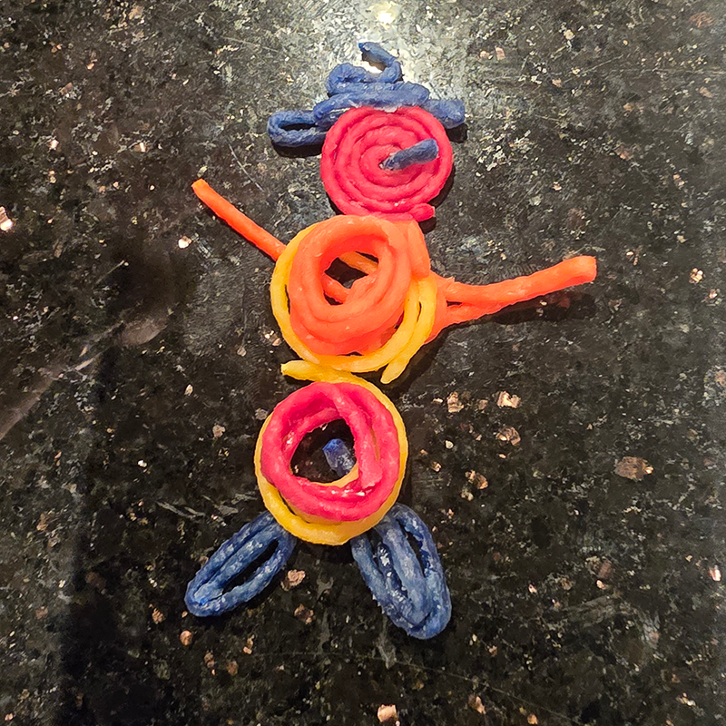 Snowman created with Wikki Stix!