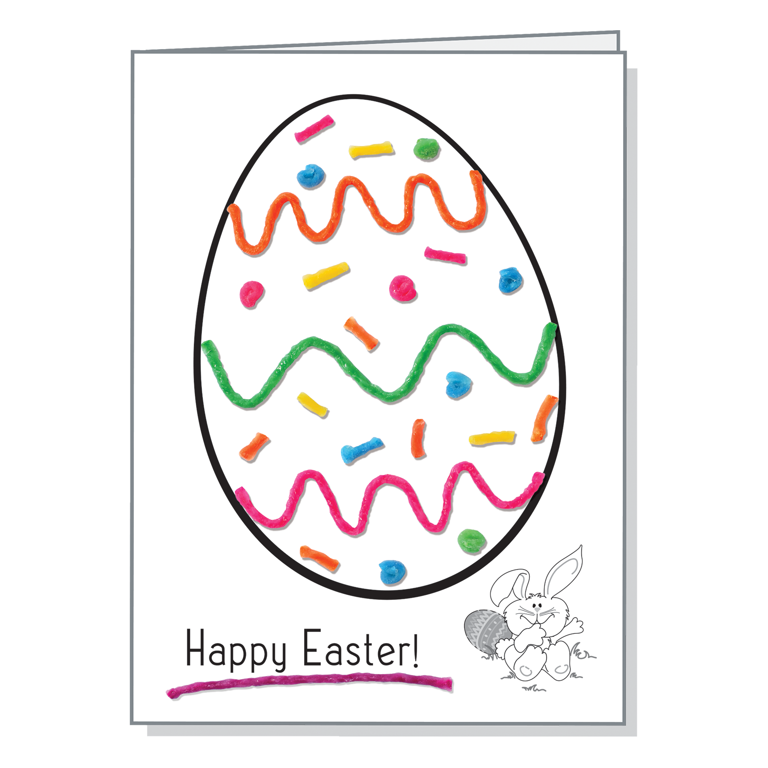 Easter Egg Greeting Card created with Wikki Stix.