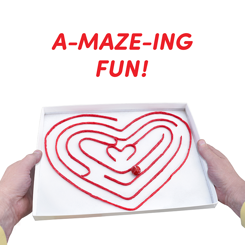 Heart Marble Maze created with Wikki Stix!