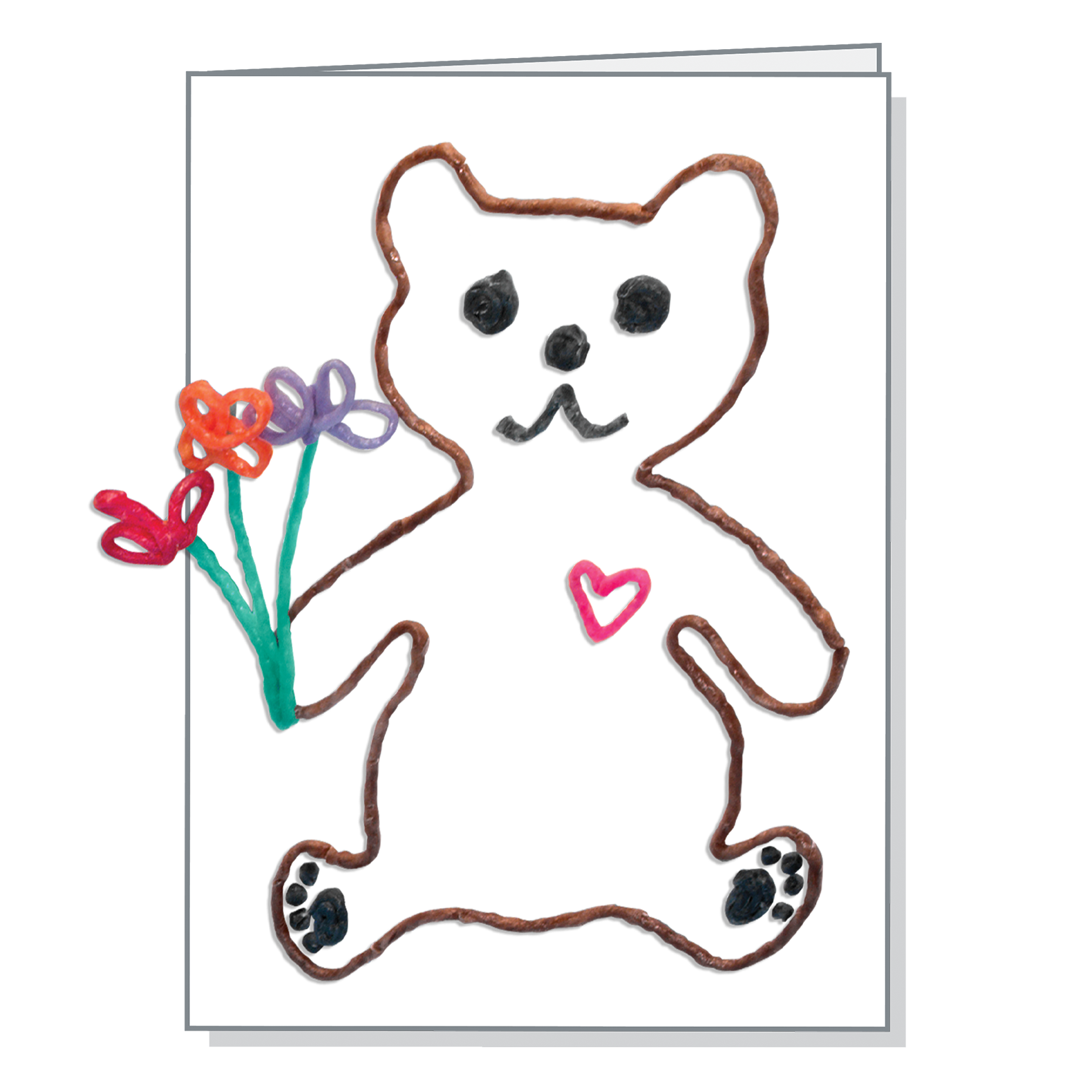 Bear Greeting Card created with Wikki Stix.