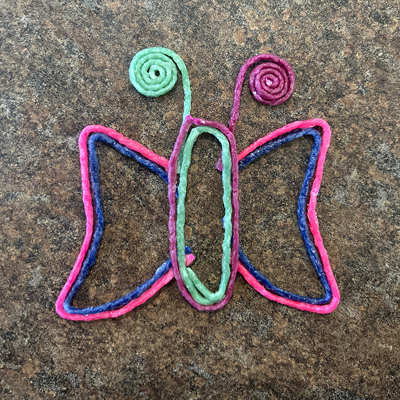 Butterfly  created with Wikki Stix.