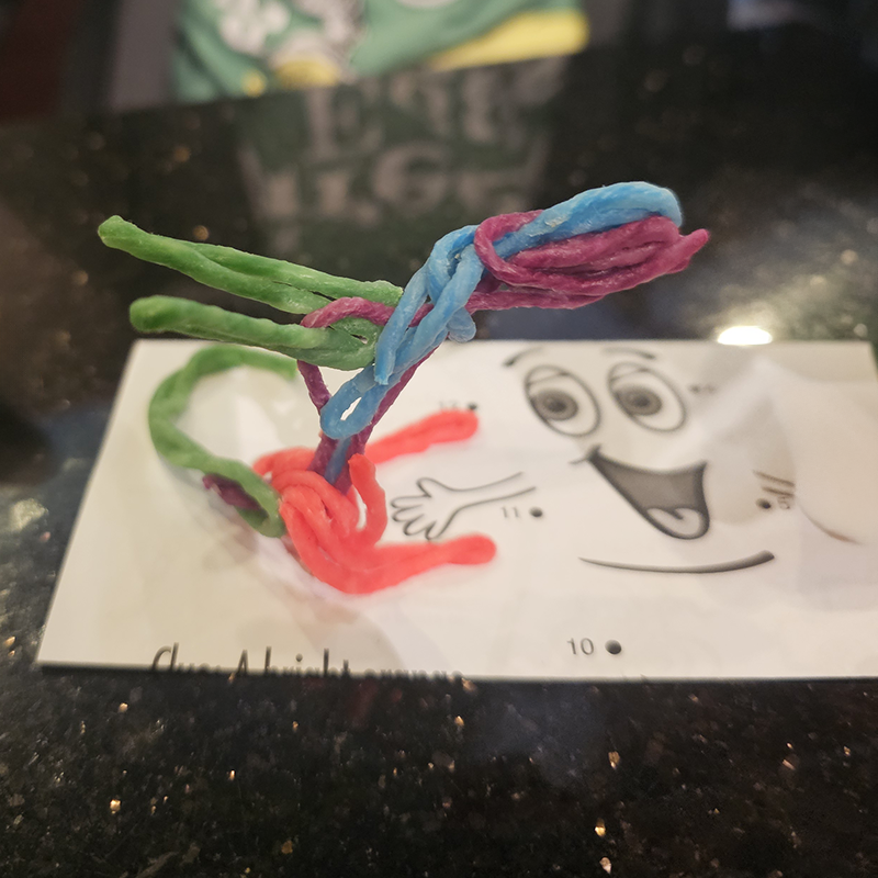 Dragon created with Wikki Stix.