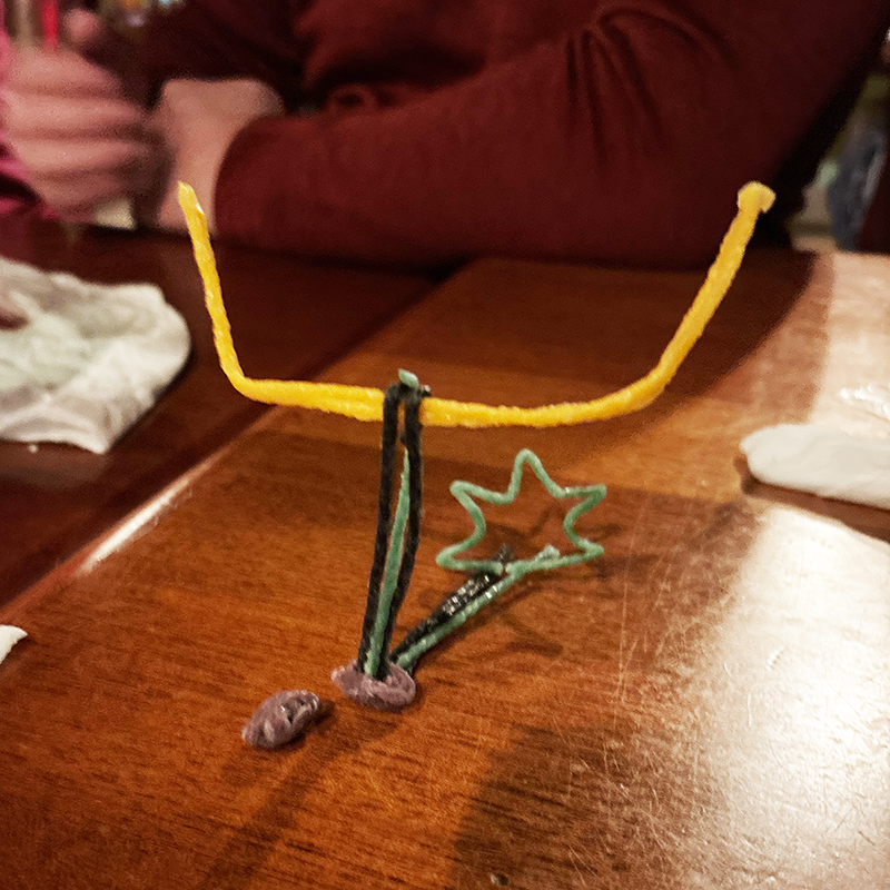 Goal Post created with Wikki Stix.