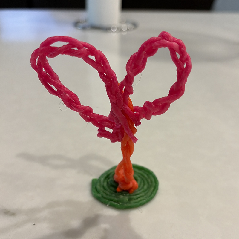 Heart created with Wikki Stix.