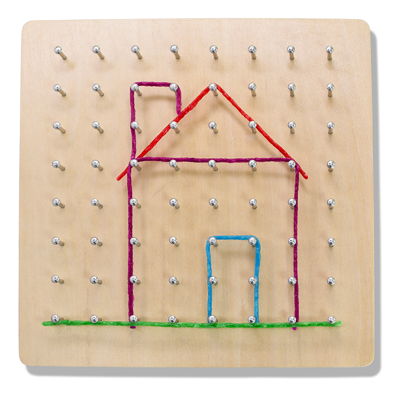 House created on a Geo Board with Wikki Stix!