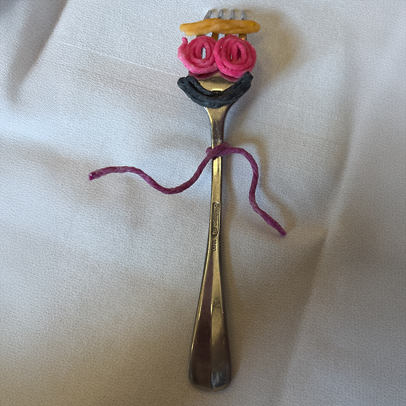 Forky created with Wikki Stix.